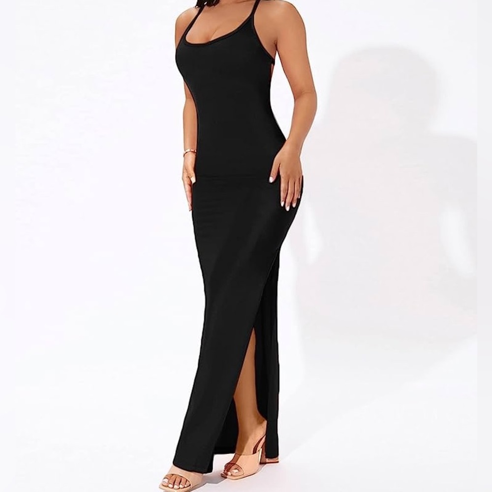 Dual Slit Dress 🖤 Black Maxi Summer Vibes